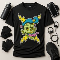 Electric Zombie Head Cooling Performance Crew T-Shirt