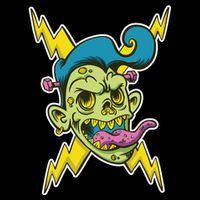 Electric Zombie Head Cooling Performance Crew T-Shirt