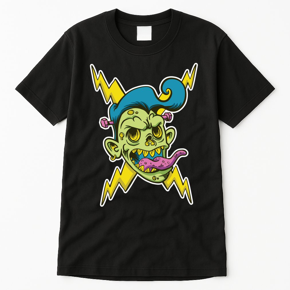 Electric Zombie Head Tall T-Shirt