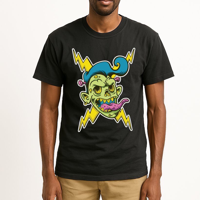 Electric Zombie Head Tall T-Shirt