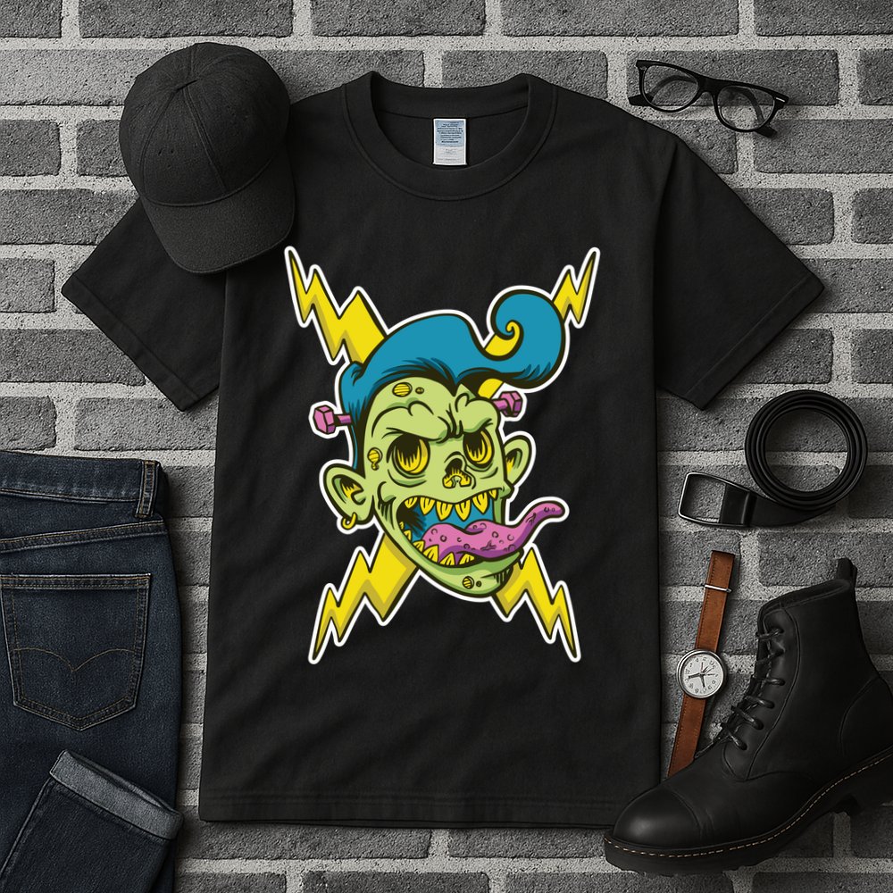 Electric Zombie Head Tall T-Shirt