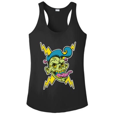 Electric Zombie Head Ladies PosiCharge Competitor Racerback Tank