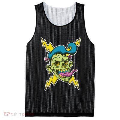 Electric Zombie Head Mesh Reversible Basketball Jersey Tank