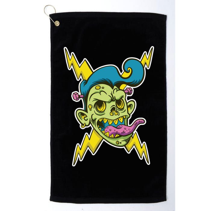 Electric Zombie Head Golf Towel