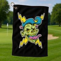 Electric Zombie Head Golf Towel