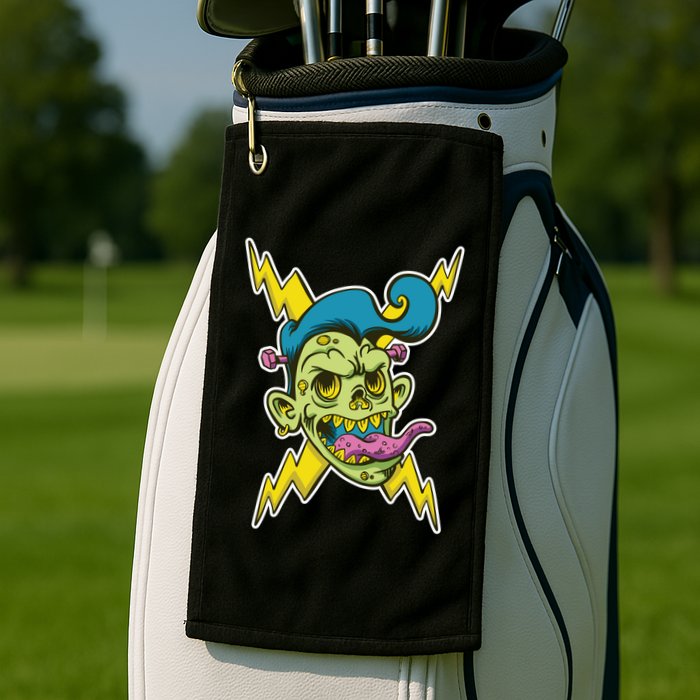 Electric Zombie Head Golf Towel