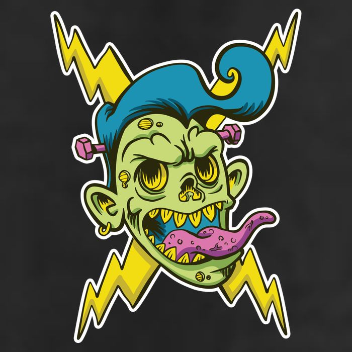 Electric Zombie Head Golf Towel