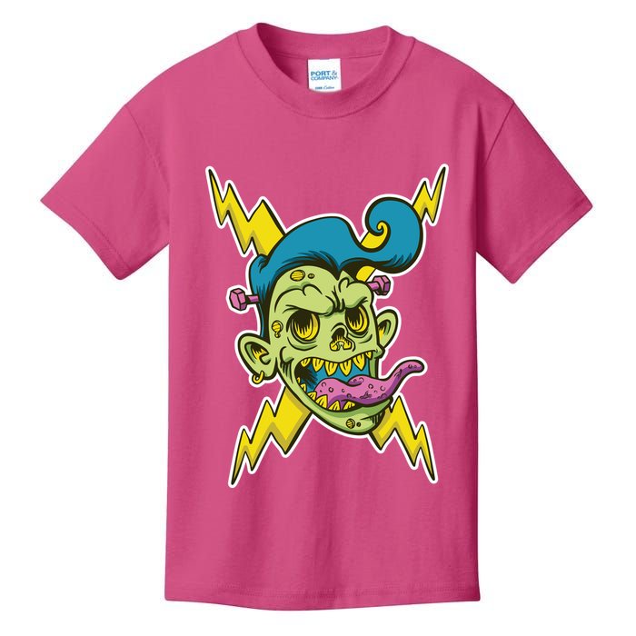 Electric Zombie Head Kids T-Shirt