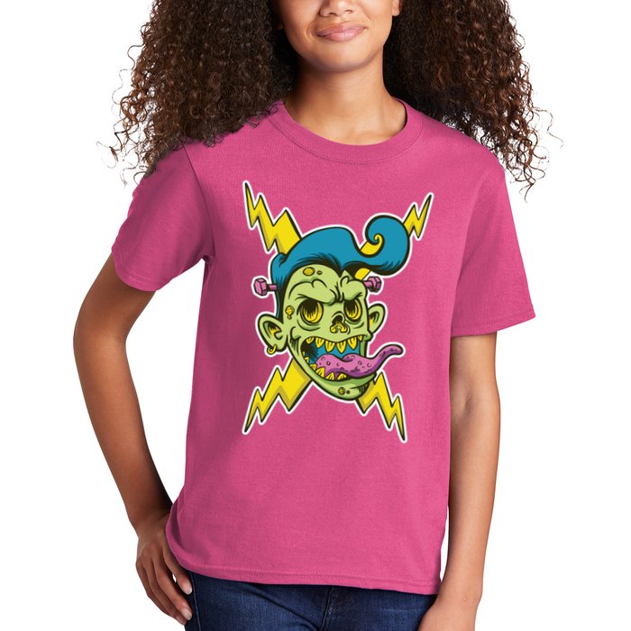 Electric Zombie Head Kids T-Shirt