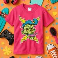 Electric Zombie Head Kids T-Shirt