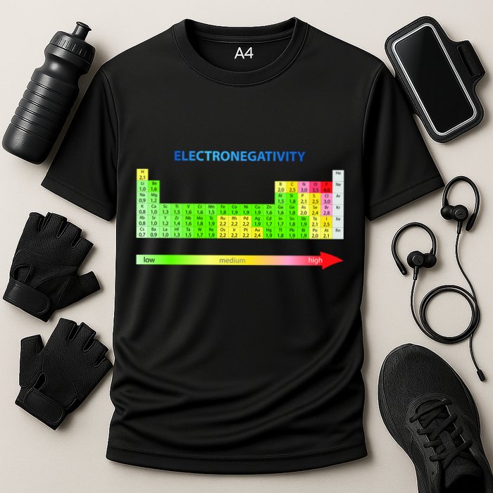 Electronegativity Values Periodic Table of Elements Cooling Performance Crew T-Shirt