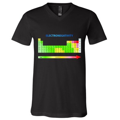 Electronegativity Values Periodic Table of Elements V-Neck T-Shirt