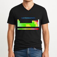 Electronegativity Values Periodic Table of Elements V-Neck T-Shirt