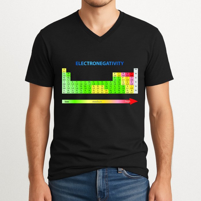 Electronegativity Values Periodic Table of Elements V-Neck T-Shirt