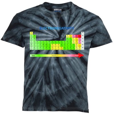 Electronegativity Values Periodic Table of Elements Kids Tie-Dye T-Shirt