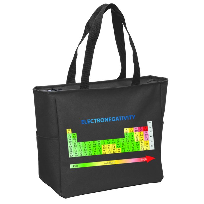 Electronegativity Values Periodic Table of Elements Zip Tote Bag