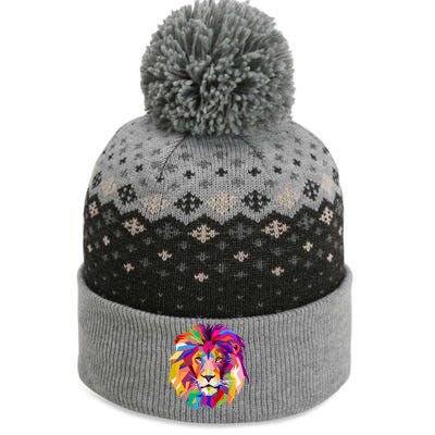 Elegant Colorful Cool Lion Head The Baniff Cuffed Pom Beanie