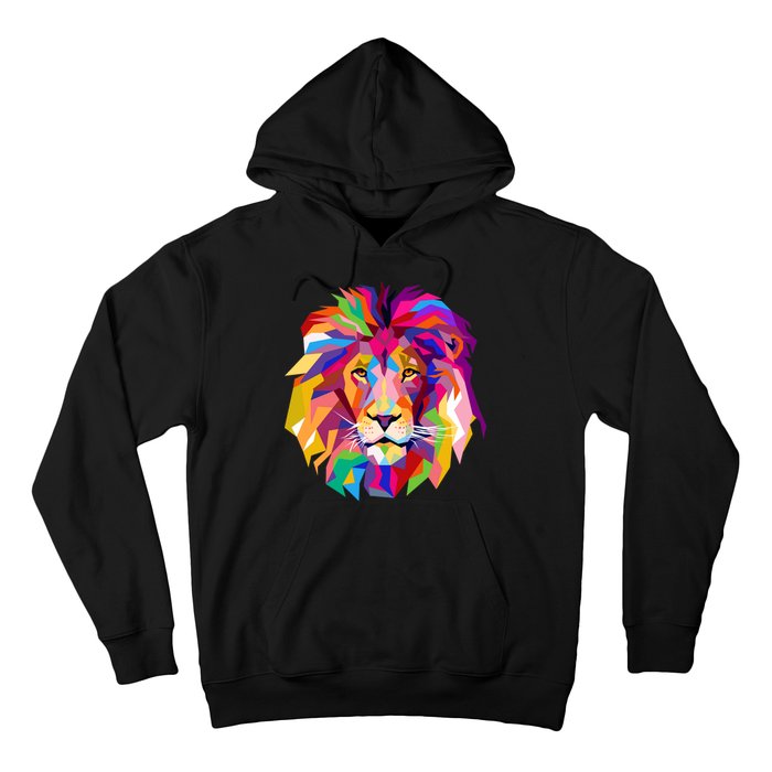 Elegant Colorful Cool Lion Head Hoodie