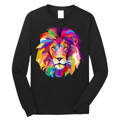 Elegant Colorful Cool Lion Head Long Sleeve Shirt