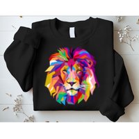 Elegant Colorful Cool Lion Head Sweatshirt