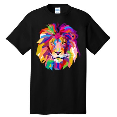 Elegant Colorful Cool Lion Head Tall T-Shirt