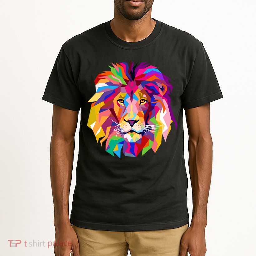 Elegant Colorful Cool Lion Head Tall T-Shirt