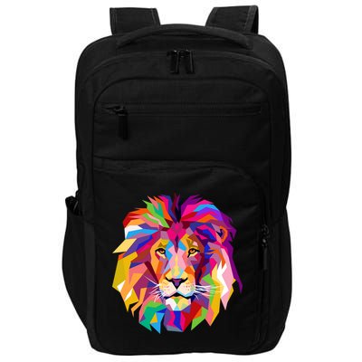 Elegant Colorful Cool Lion Head Impact Tech Backpack