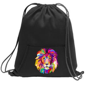 Elegant Colorful Cool Lion Head Sweatshirt Cinch Pack Bag