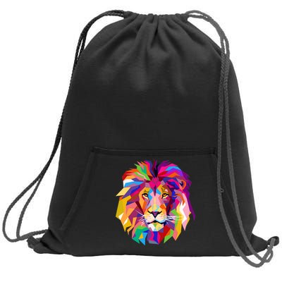 Elegant Colorful Cool Lion Head Sweatshirt Cinch Pack Bag