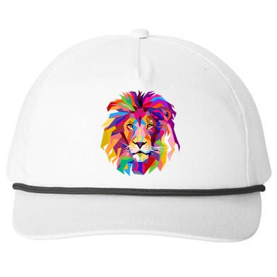 Elegant Colorful Cool Lion Head Snapback Five-Panel Rope Hat