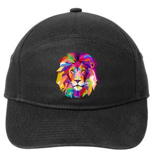 Elegant Colorful Cool Lion Head 7-Panel Snapback Hat