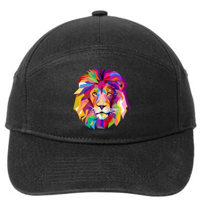 Elegant Colorful Cool Lion Head 7-Panel Snapback Hat