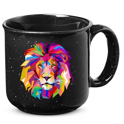 Elegant Colorful Cool Lion Head 15oz Campfire Ceramic Mug