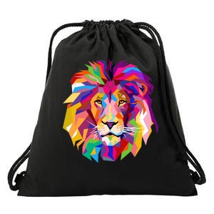 Elegant Colorful Cool Lion Head Drawstring Bag