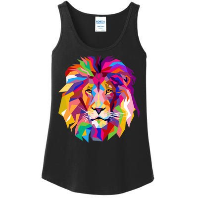 Elegant Colorful Cool Lion Head Ladies Essential Tank