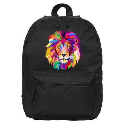 Elegant Colorful Cool Lion Head 16 in Basic Backpack