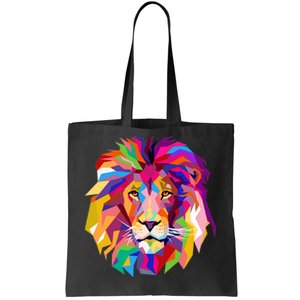 Elegant Colorful Cool Lion Head Tote Bag