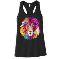 Elegant Colorful Cool Lion Head Women's Racerback Tank