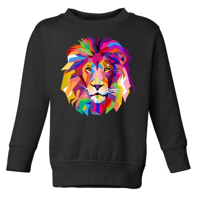 Elegant Colorful Cool Lion Head Toddler Sweatshirt