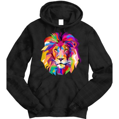 Elegant Colorful Cool Lion Head Tie Dye Hoodie