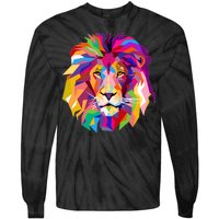 Elegant Colorful Cool Lion Head Tie-Dye Long Sleeve Shirt