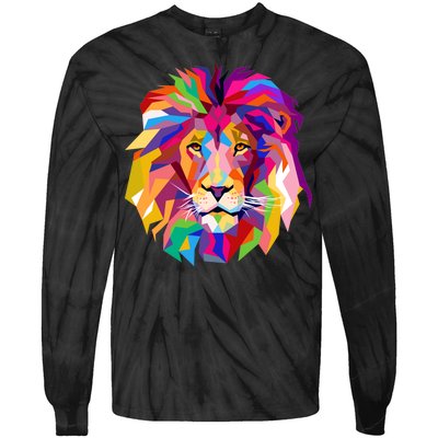 Elegant Colorful Cool Lion Head Tie-Dye Long Sleeve Shirt