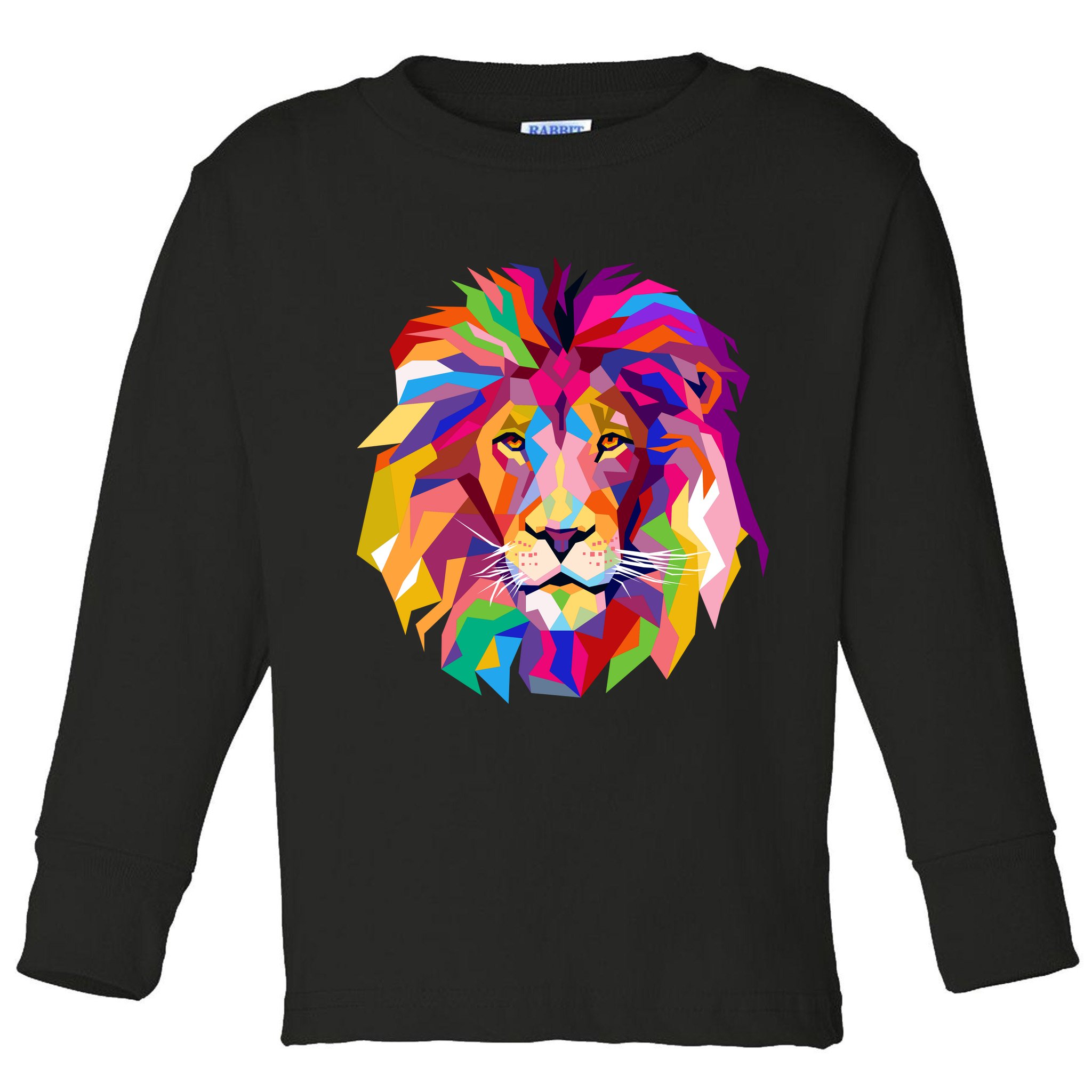 Elegant Colorful Cool Lion Head Toddler Long Sleeve Shirt