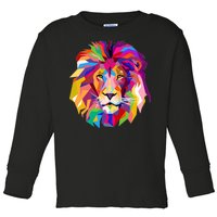 Elegant Colorful Cool Lion Head Toddler Long Sleeve Shirt