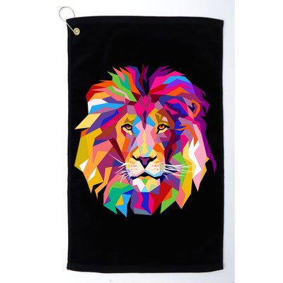 Elegant Colorful Cool Lion Head Golf Towel