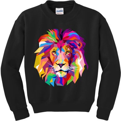 Elegant Colorful Cool Lion Head Kids Sweatshirt