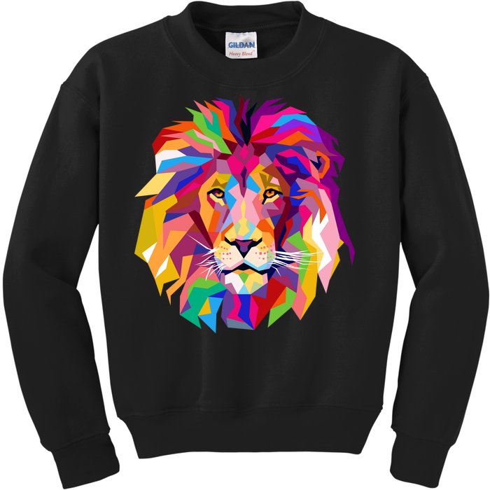 Elegant Colorful Cool Lion Head Kids Sweatshirt