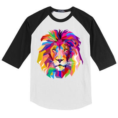 Elegant Colorful Cool Lion Head Kids Colorblock Raglan Jersey