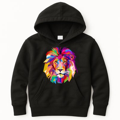Elegant Colorful Cool Lion Head Kids Hoodie