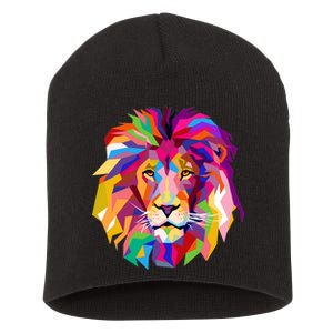 Elegant Colorful Cool Lion Head Short Acrylic Beanie